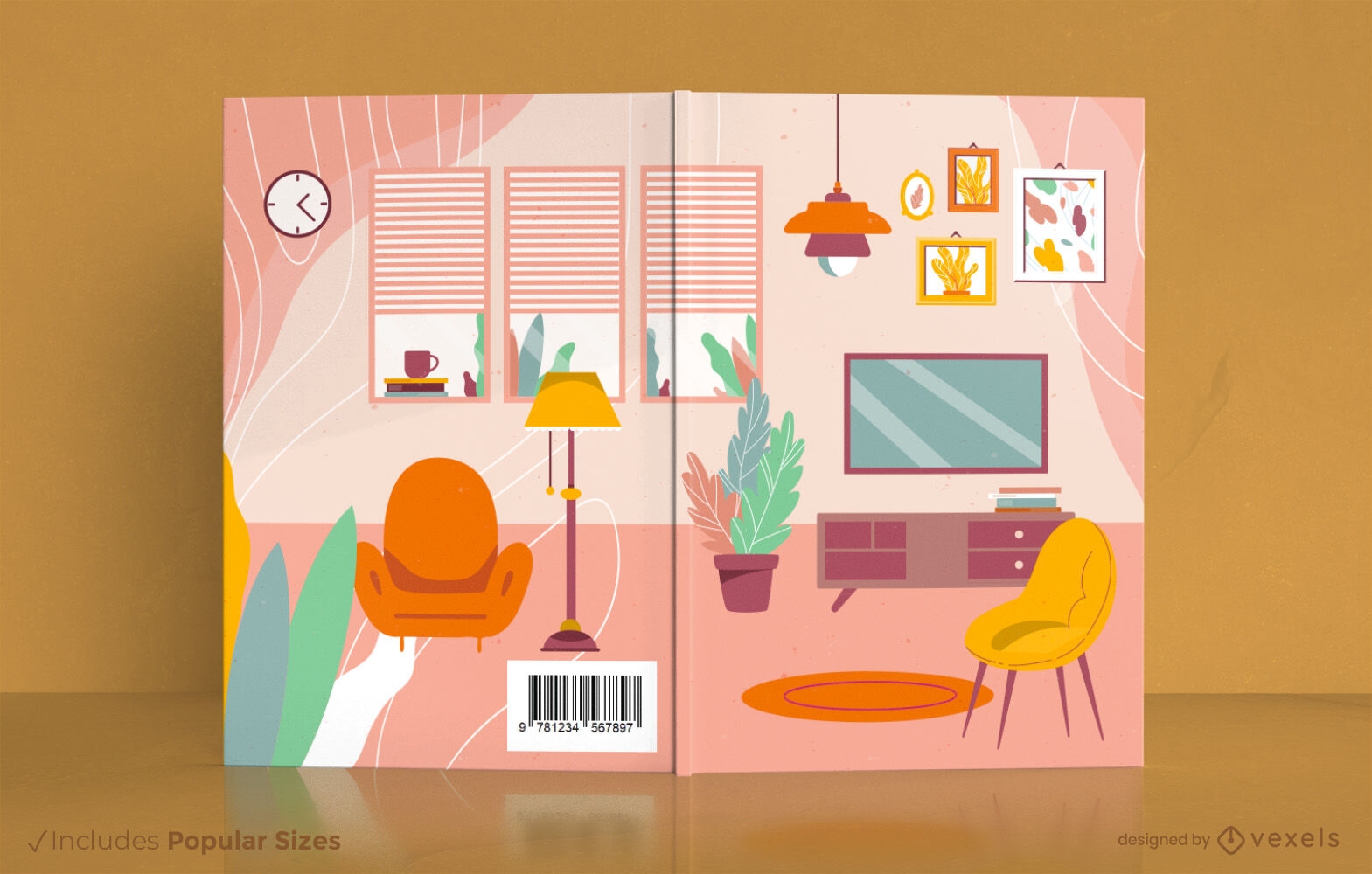 Design de capa de livro de casa de design de interiores