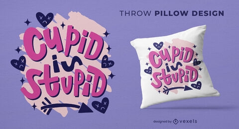 Cupid is stupid throw pillow design