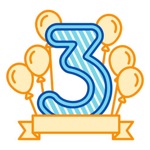 number 3 birthday clip art