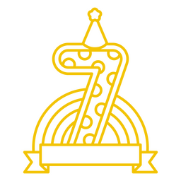 The number 7 featured in birthday decoration PNG Design