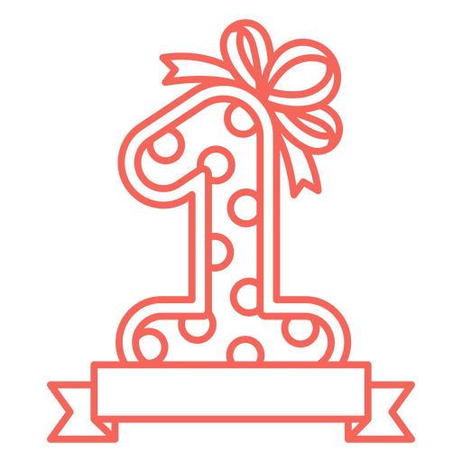 The number 1 featured in birthday decoration PNG Design
