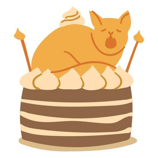 Bolo de aniversário gato plano Desenho PNG