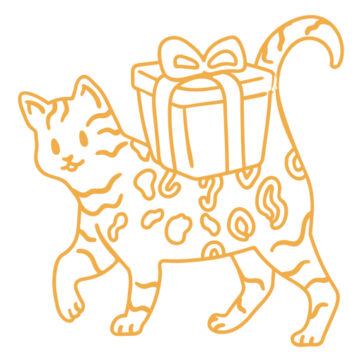 Katze-Doodle-Geburtstagsgeschenk PNG-Design