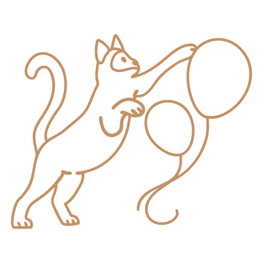 Balões de aniversário de doodle de gato Desenho PNG