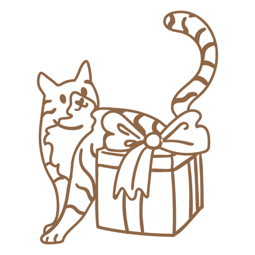 Gato garabato regalo cumpleaños Diseño PNG