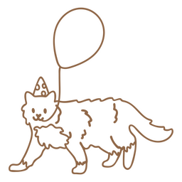 Cat doodle birthday balloon PNG Design Transparent PNG