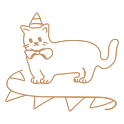 Deco de aniversário de doodle de gato Desenho PNG