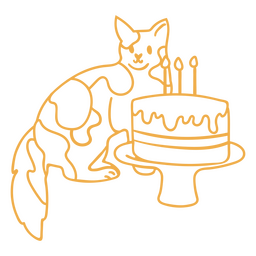 Katze-Doodle-Kuchen-Geburtstag PNG-Design