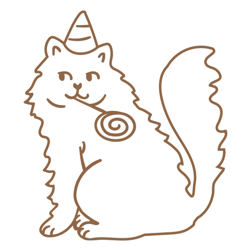 Piruleta de cumpleaños de garabato de gato Diseño PNG