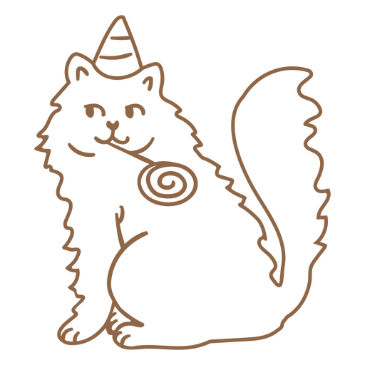 Pirulito de anivers?rio de doodle de gato Desenho PNG