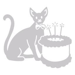 Cat Doodle ausgeschnittene Geburtstagstorte PNG-Design