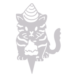 Cat Doodle schnitt Geburtstagseis aus PNG-Design Transparent PNG