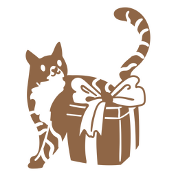 Garabato de gato recortado regalo de cumpleaños Diseño PNG