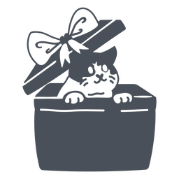 Cat doodle cut out birthday present PNG Design