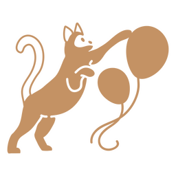 Doodle de gato cortou balões de aniversário Desenho PNG