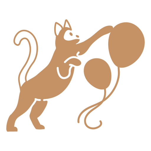 Doodle de gato cortou balões de aniversário Desenho PNG