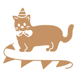Cat Doodle ausgeschnittene Geburtstagsdekoration PNG-Design Transparent PNG