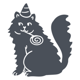 Garabato de gato recorta piruleta de cumpleaños Diseño PNG