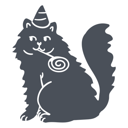 Cat doodle cut out birthday lollipop PNG Design