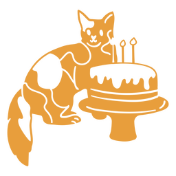 Cat Doodle ausgeschnitten Kuchen Geburtstag PNG-Design