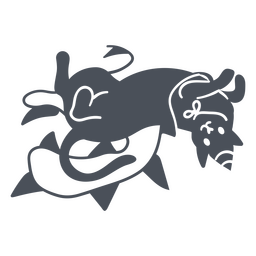 Cat doodle cut out birthday deco PNG Design