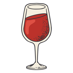Valentine glass of wine PNG Design