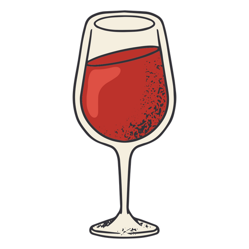 Valentine glass of wine PNG Design