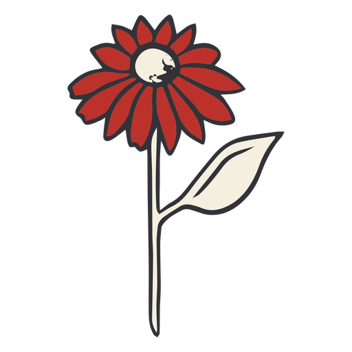 Flor de San Valentín con pétalos rojos Diseño PNG