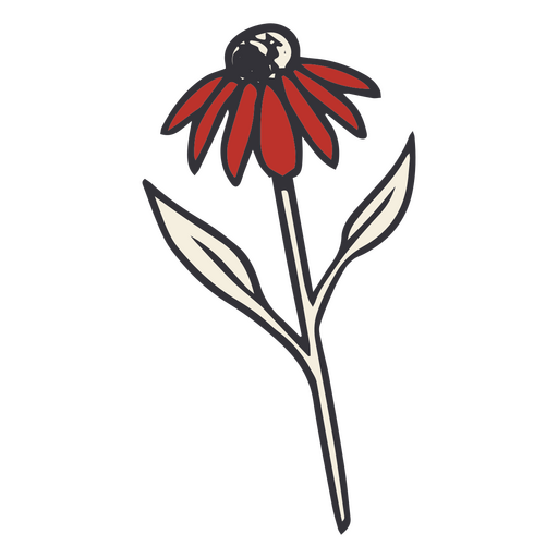 Rote Blume zum Valentinstag PNG-Design