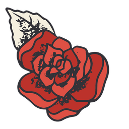 Elegante Valentinsrose mit roten Blütenblättern PNG-Design