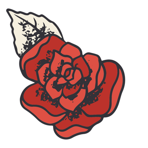 Elegant Valentine's rose featuring red petals PNG Design