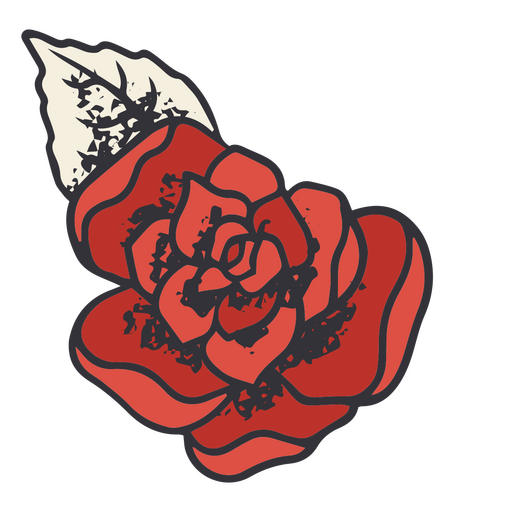 Elegante rosa de San Valentín con pétalos rojos Diseño PNG