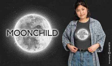 Full moon in the night sky t-shirt psd