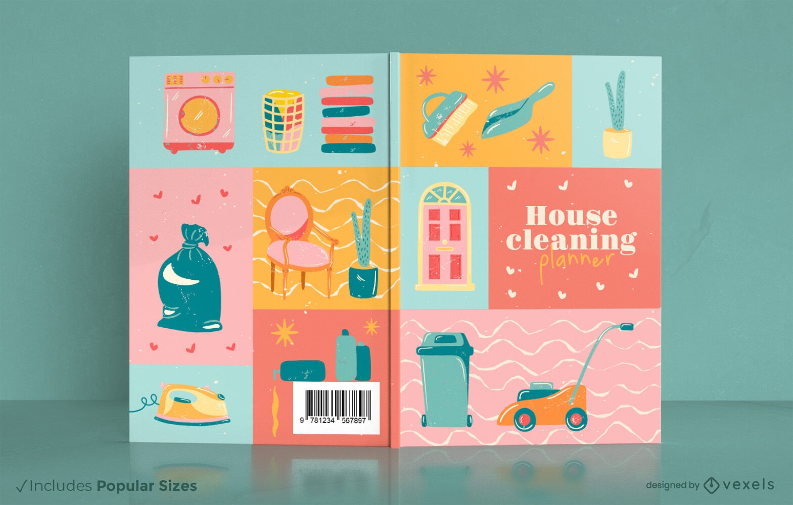 Limpeza de casa e design de capa de livro de m?veis