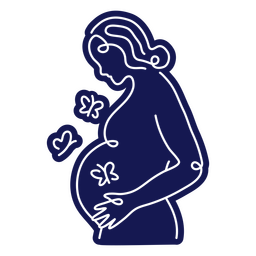 Cut-out silhouette of a loving pregnant mother PNG Design