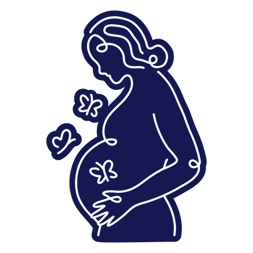 Silueta recortada de una madre embarazada amorosa Diseño PNG