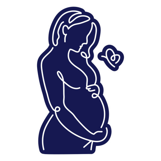Cut-out silhouette of a future mom PNG Design