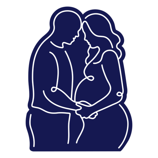 Cut-out silhouette of future parents PNG Design
