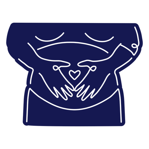 Cut-out silhouette of a pregnancy belly PNG Design
