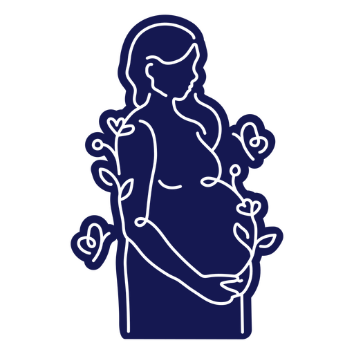 silueta recortada de una mujer embarazada Diseño PNG