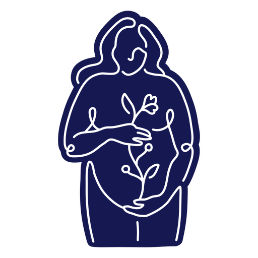 Cut-out silhouette of a pregnant mother waiting her baby PNG Design