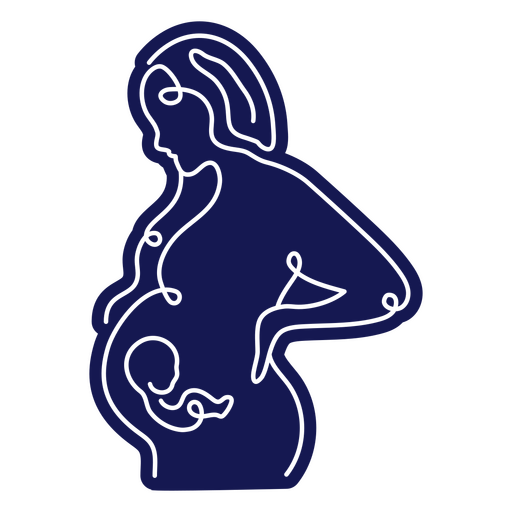 Cut-out silhouette of a pregnant loving mother PNG Design