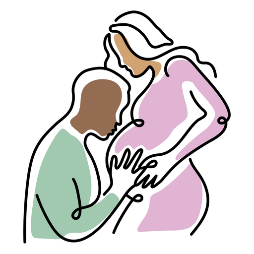 Ilustración de un hombre y una mujer embarazadas Diseño PNG