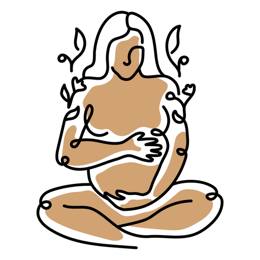 Woman is sitting in a lotus position PNG Design