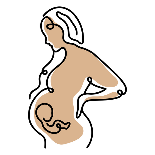 Mãe amorosa carregando um bebê na barriga Desenho PNG