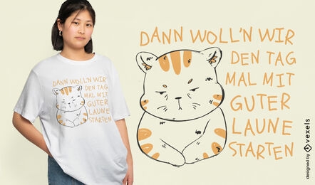 Lustiges T-Shirt Design der müden Katze