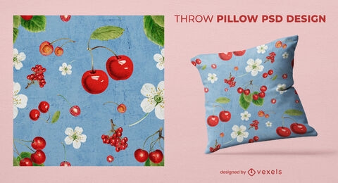 Cherry throw pillow design