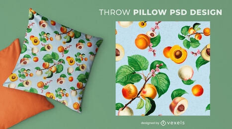 Peaches throw pillow design