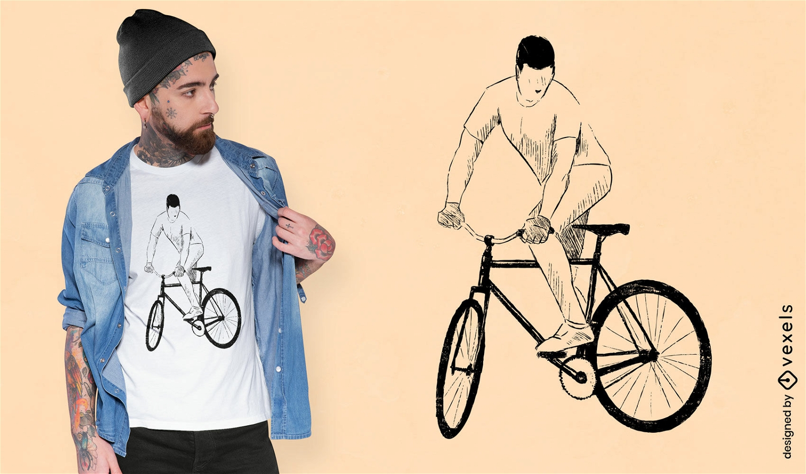 Vintage-Radfahrer-T-Shirt-Design