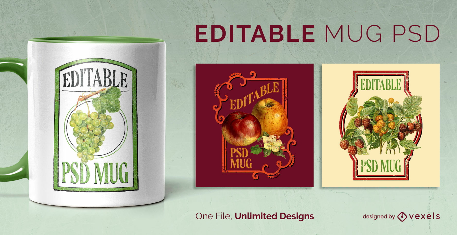 Fruit labels mug design